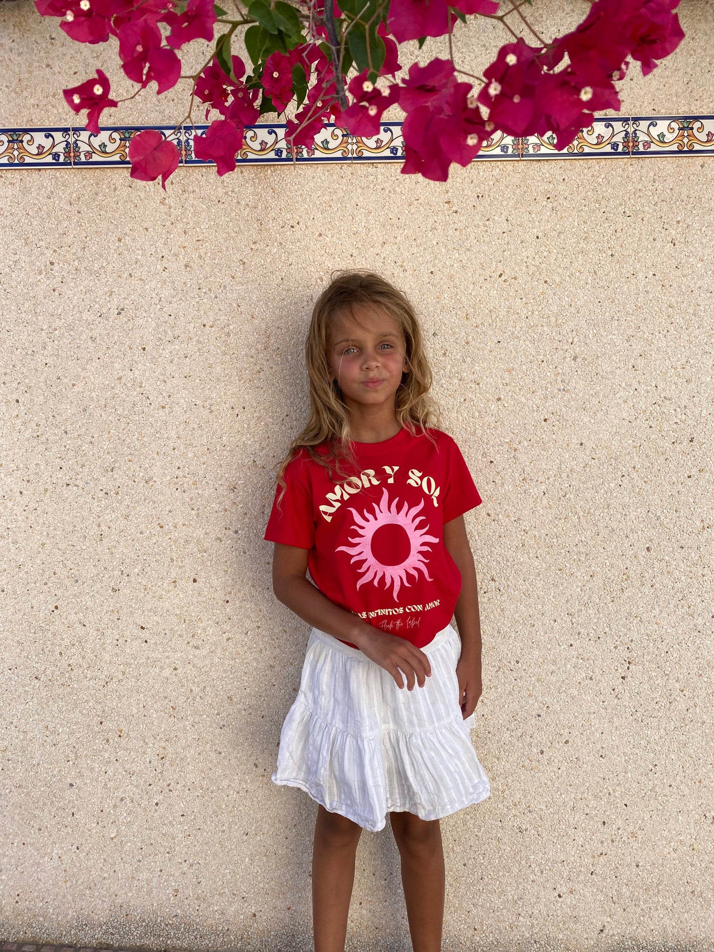Amor y sol - Red T-shirt kids