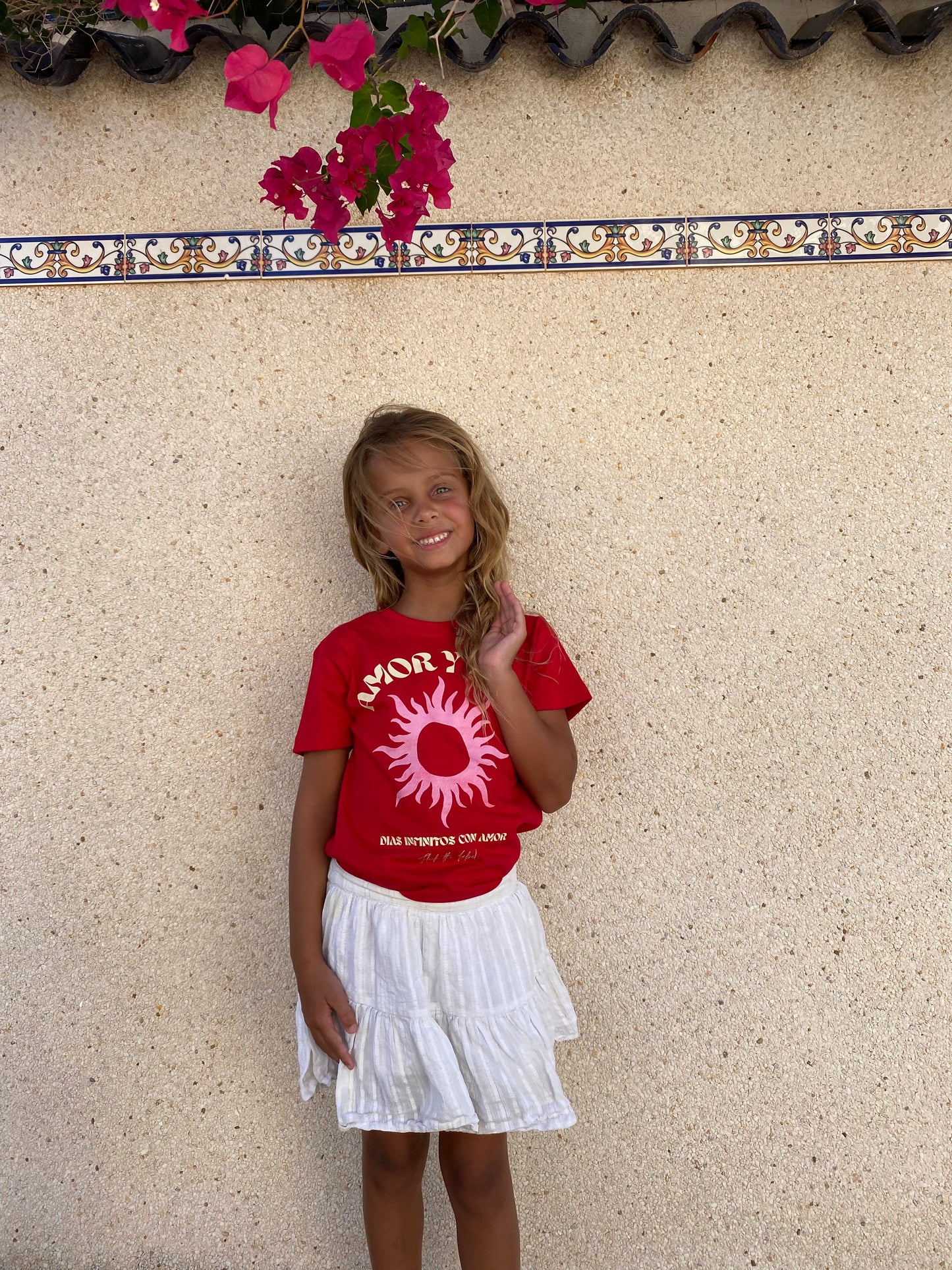 Amor y sol - Red T-shirt kids