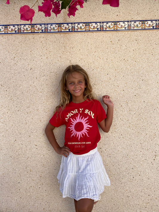 Amor y sol - Red T-shirt kids
