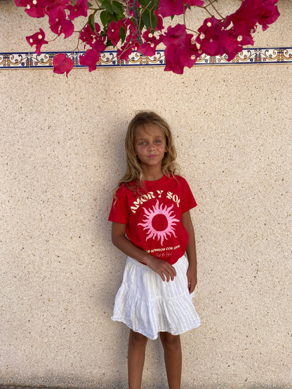Amor y sol - Red T-shirt kids
