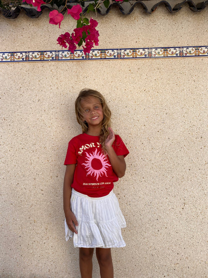 Amor y sol - Red T-shirt kids