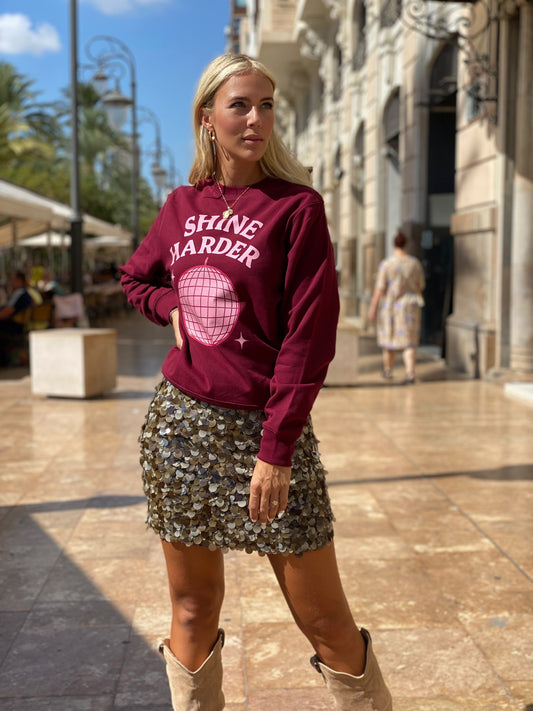Shine harder - Bordeaux sweater